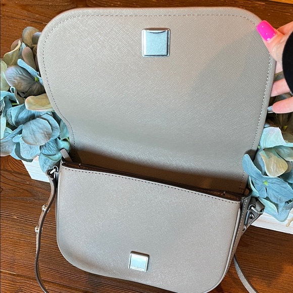 Tory Burch Gray Heron‎ Emerson Small Saffiano Leather Crossbody - Picture 6 of 10